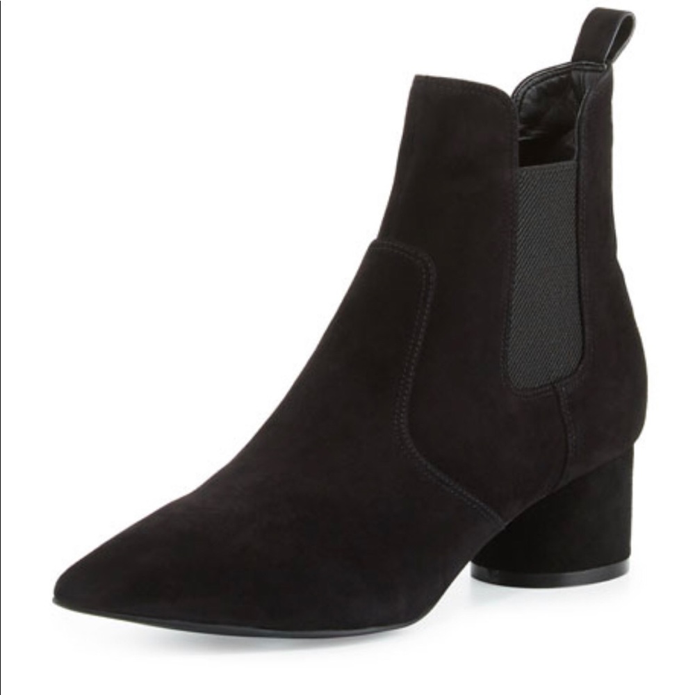 Kendall + Kylie Black Logan Leather Suede Booties